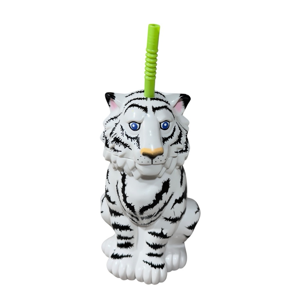 Vintage Ringling Brothers White Cup Tiger Barnum Bailey Circus Plastic Souvenir
